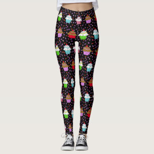 Wunderliche kleine Kuchen und Süßigkeit besprüht Leggings