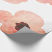 Wunderliche korallenrote Watercolor-Blumen modern Geschenkpapier (Ecke)
