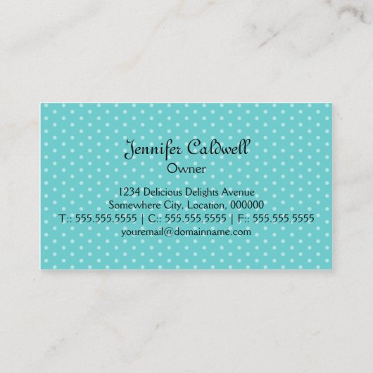 Wunderliche Kuchen-Bäckerei Visitenkarte (Rückseite)