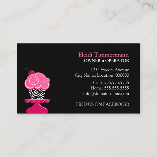 Wunderliche Kuchen-Bäckerei Visitenkarte (Rückseite)