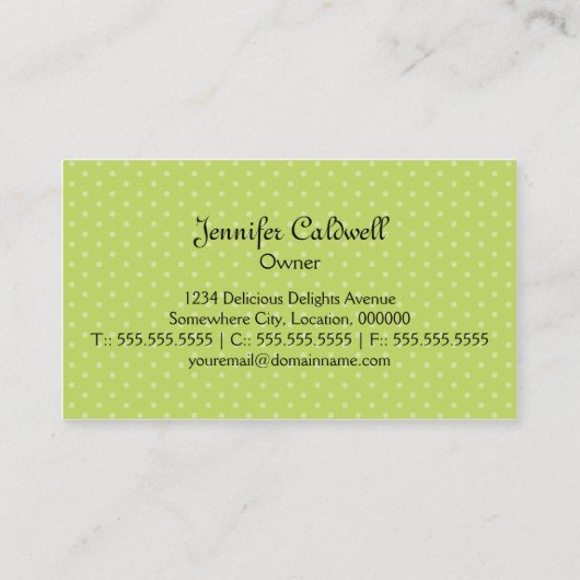 Wunderliche Kuchen-Bäckerei Visitenkarte (Rückseite)