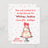 Wunderliche Kuchen-Brautparty-Einladung Einladung (Vorne/Hinten)