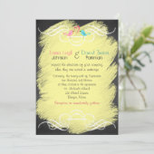 Wunderliche Liebe-Vögel auf Tafel-Hochzeit laden Einladung (Stehend Vorderseite)