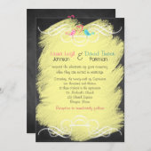 Wunderliche Liebe-Vögel auf Tafel-Hochzeit laden Einladung (Vorne/Hinten)