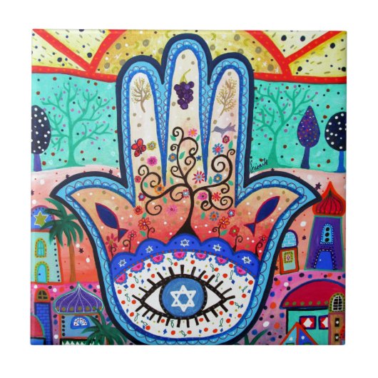 WUNDERLICHE MALEREI DES HAMESH FLIESE (Vorderseite)