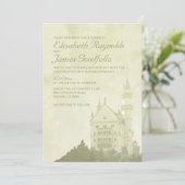 Wunderliche Märchen-Schloss-Hochzeits-Einladungen Einladung (Stehend Vorderseite)