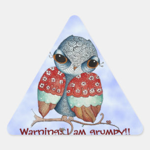 Wunderliche mürrische Eulen-lustige Aufkleber