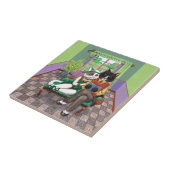 Wunderliche Retro Katzen von den Brüllenzwanziger Fliese (Seite)