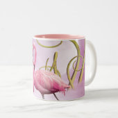 Wunderliche rosa Flamingo-Tasse Zweifarbige Tasse (VorderseiteRechts)