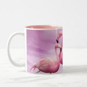 Wunderliche rosa Flamingo-Tasse Zweifarbige Tasse