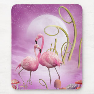 Wunderliche rosa Flamingos Mousepad