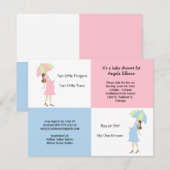 Wunderliche rosa und blaue Babyparty-Einladung Einladung (Vorne/Hinten)