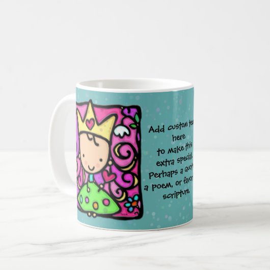 Wunderliche Schale wenig Textes Prinzessin Kaffeetasse (Vorderseite Links)