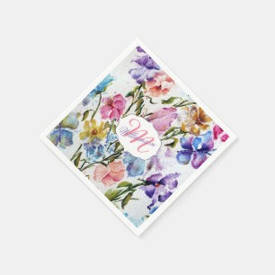 WUNDERLICHE SCHMETTERLINGE UND BLUMEN SERVIETTE