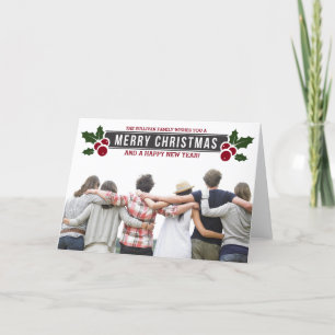 Wunderliche Stechpalmen-Feiertags-Foto-Gruß-Karte Feiertagskarte