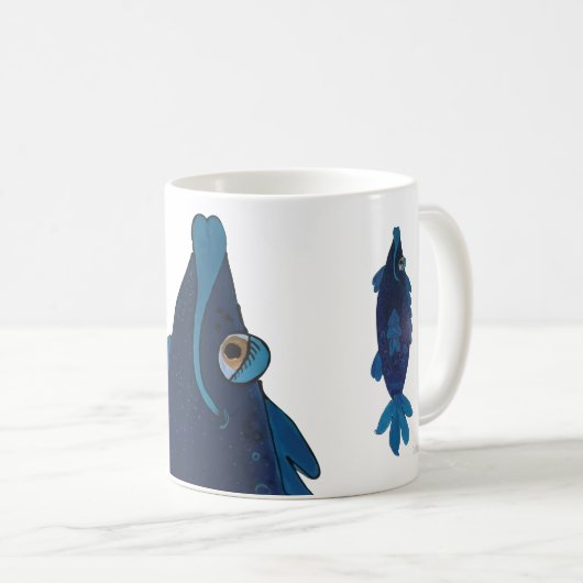 Wunderliche und entzückende Fisch-Grafik in den Kaffeetasse (VorderseiteRechts)