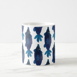 Wunderliche und entzückende Fisch-Grafik in den Kaffeetasse