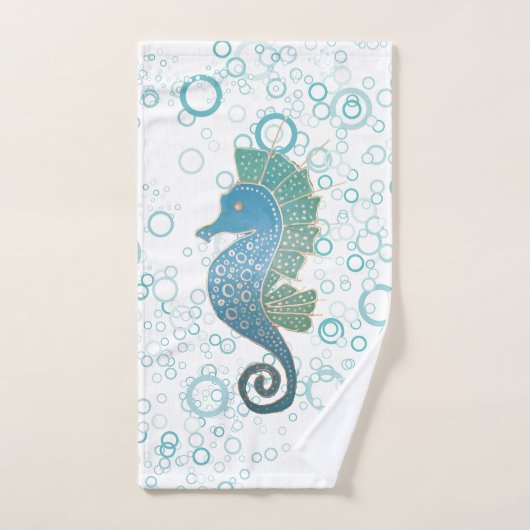 Wunderliche und entzückende Seepferd-Grafik Badhandtuch Set (Handtuch)