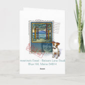 Wunderliche viktorianische Haus-Weihnachtskarte Feiertagskarte (Rückseite)