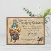 Wunderliche Vintage Erntedank-Einladung Einladung (Stehend Vorderseite)