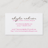 Wunderliche Visitenkarte (Rückseite)