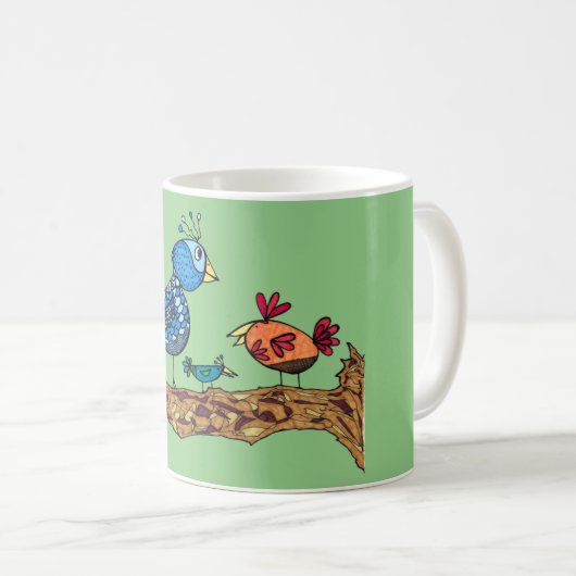 Wunderliche Vogel-Tasse Kaffeetasse (VorderseiteRechts)