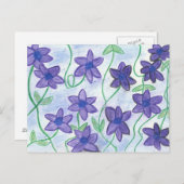 Wunderliche Wasser-Farbec$violett-lilien Postkarte (Vorne/Hinten)