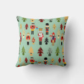 Wunderliche Weihnachtsbäume und Nussknacker Kissen (Rückseite)