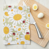 Wunderliche weiße Gänseblümchen-Blumen-rote Handtuch (Viertel Falte)