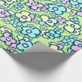 Wunderliche Wildblumen-nettes Blumenfrühlings-Grün Geschenkpapier (Ecke)