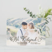 Wunderliche Wörter | Eloped wir Foto-Mitteilung Einladung (Stehend Vorderseite)