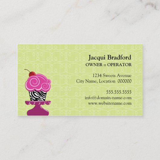 Wunderliche Zebra-Bäckerei Visitenkarte (Rückseite)