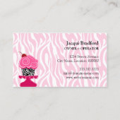 Wunderliche Zebra-Kuchen-Bäckerei Visitenkarte (Rückseite)