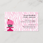 Wunderliche Zebra-Kuchen-Bäckerei Visitenkarte (Rückseite)