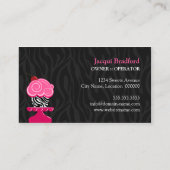 Wunderliche Zebra-Kuchen-Bäckerei Visitenkarte (Rückseite)