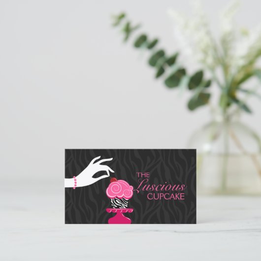 Wunderliche Zebra-Kuchen-Bäckerei Visitenkarte (Stehend Vorderseite)