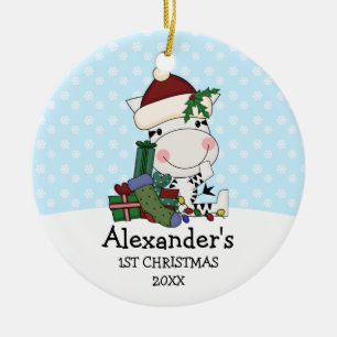 Wunderlicher 1. WeihnachtssanktZebra Keramik Ornament