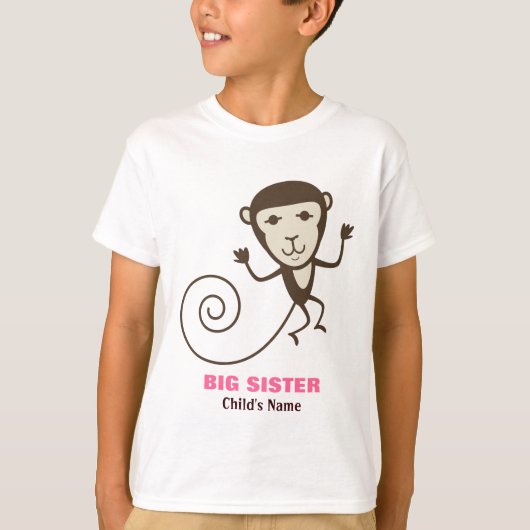 Wunderlicher Affe-große Schwester T-Shirt (Vorderseite)