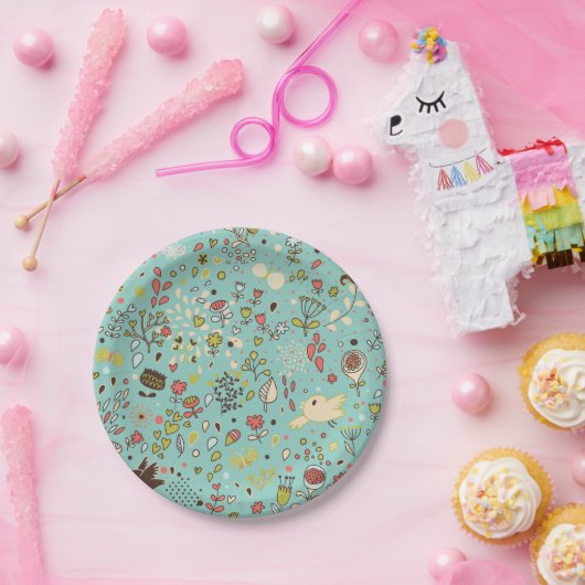 Wunderlicher Blumen-Garten Pappteller (Party)