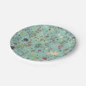 Wunderlicher Blumen-Garten Pappteller (Schrägansicht)