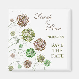 Wunderlicher Blumen-Garten-Save the Date Magnet