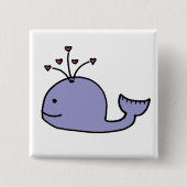 Wunderlicher Cartoon-Wal Button (Vorderseite)