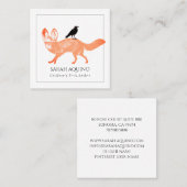 Wunderlicher das Buch-Autor Fox- u. Krähen-Kinder Quadratische Visitenkarte (Vorne/Hinten)