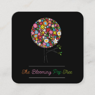 Wunderlicher Frühlings-Blumen-Pop-Baum-bunte Natur Quadratische Visitenkarte