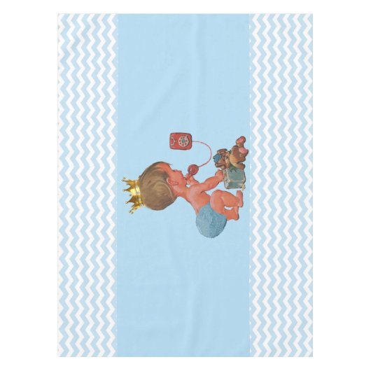 Wunderlicher kleiner Prinz auf Telefon-Babyparty Tischdecke (Vorderseite)