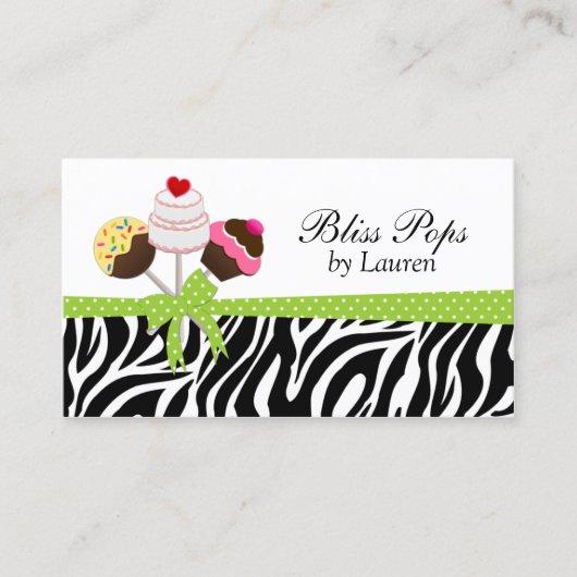 Wunderlicher Kuchen-Pop Visitenkarte (Vorderseite)