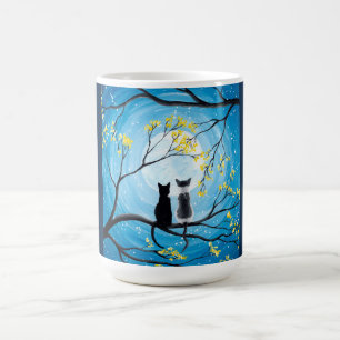 Wunderlicher Mond mit Katzen Kaffeetasse