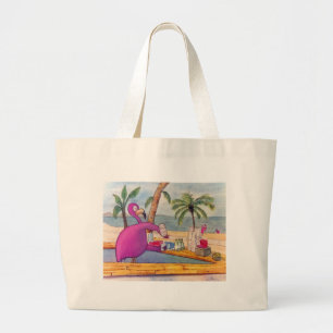 Wunderlicher rosa Flamingo gießt Jumbo Stoffbeutel