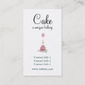 Wunderlicher rosa Kuchen-Ballon u. kleiner Kuchen Visitenkarte (Rückseite)