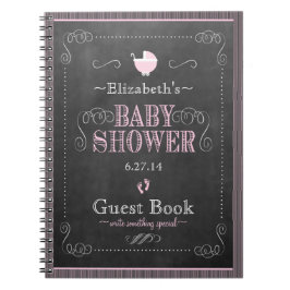 Wunderlicher rosa Tafel-BabypartyGuestbook Notizblock